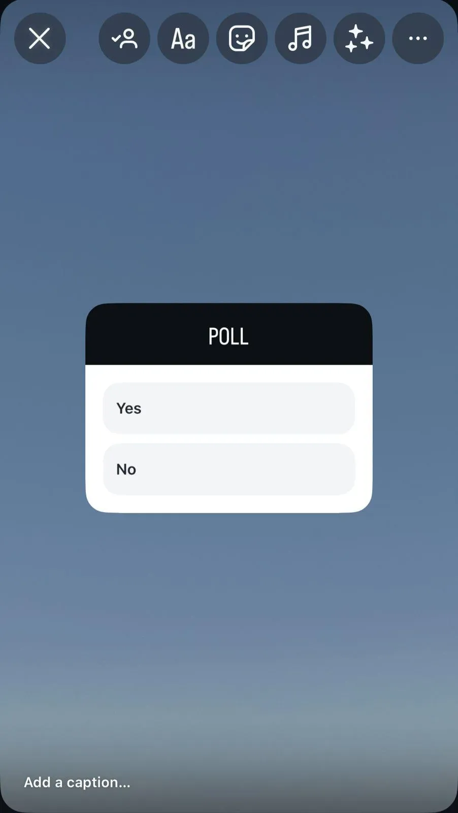 Move and resize the sticker or poll over the photo