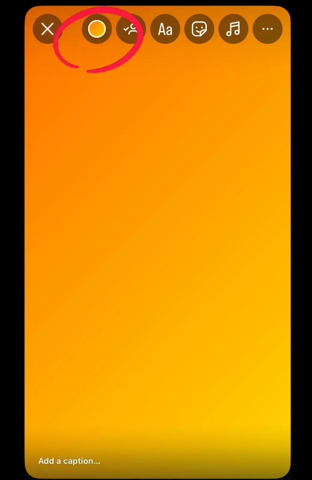 Tap the color circle to choose a background color