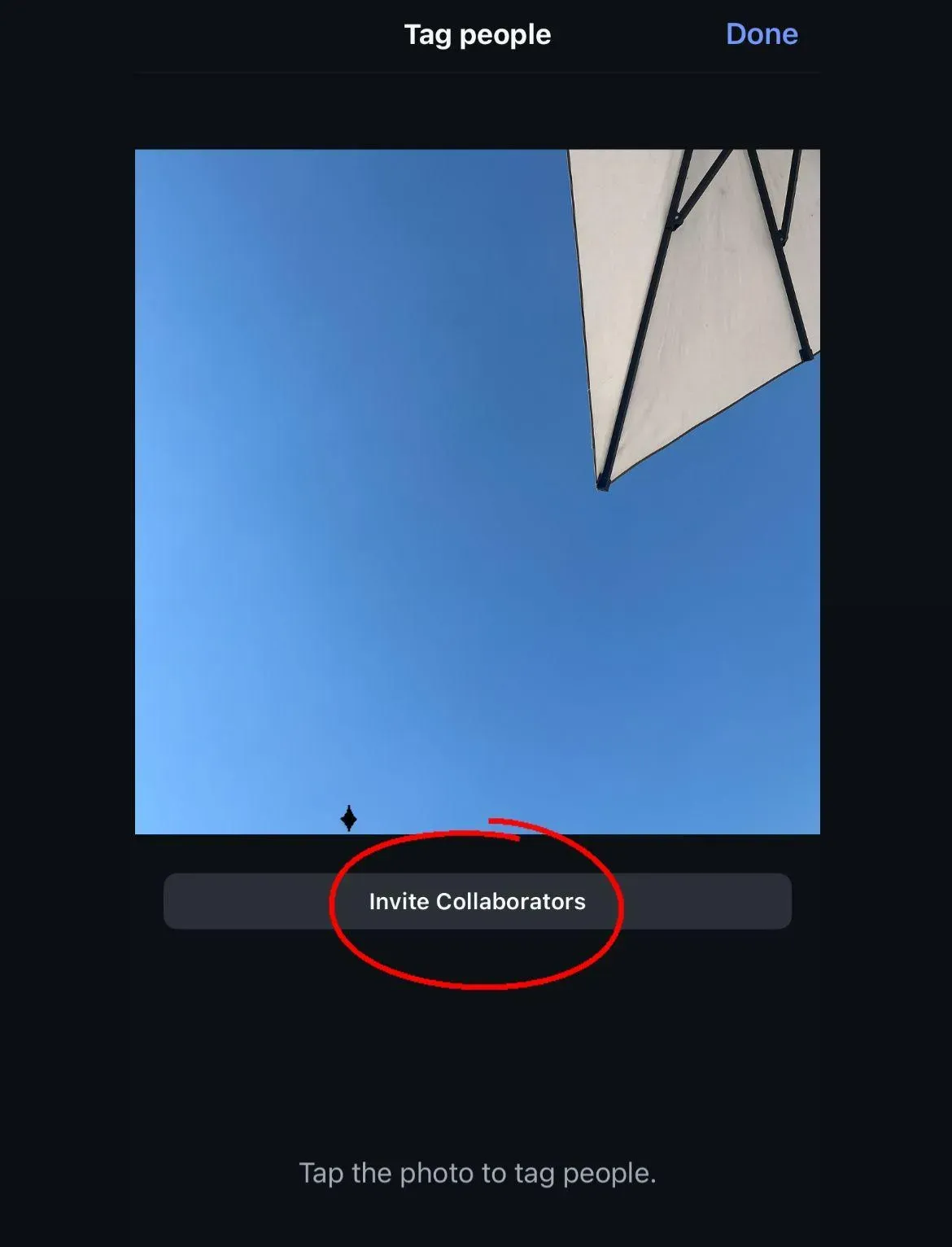 Tap Tag People while creating a post