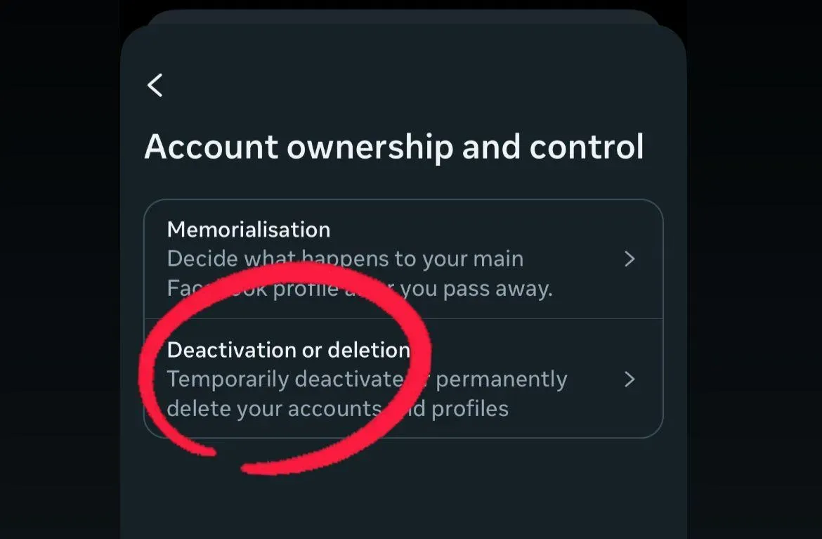 Choose Deactivation or Deletion