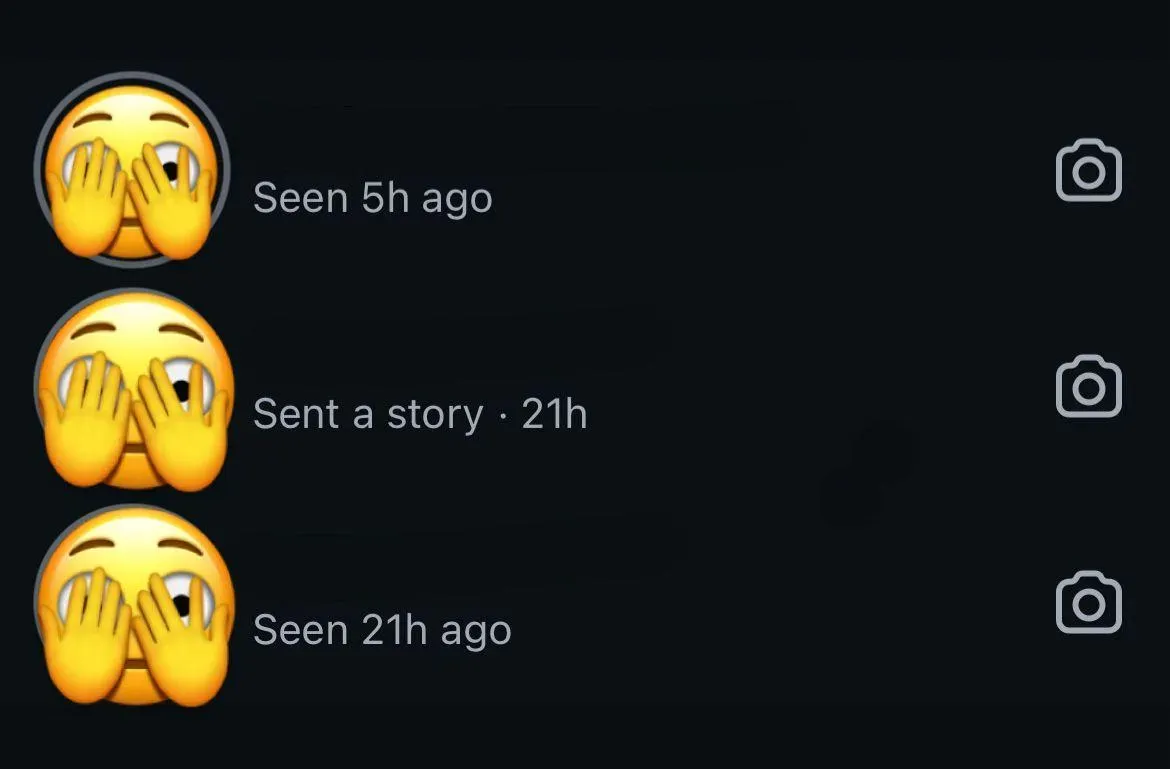 Instagram DM seen status in the message list