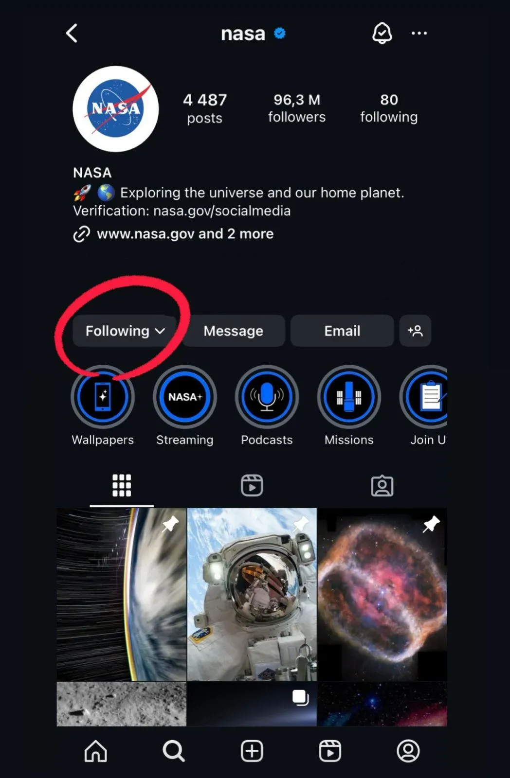 Instagram following state / accidental follow scenario