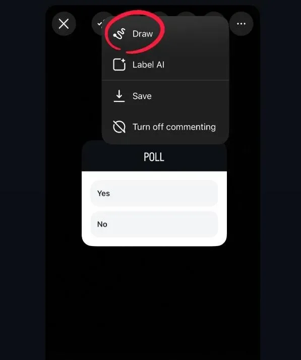 Tap the draw tool (squiggly line)