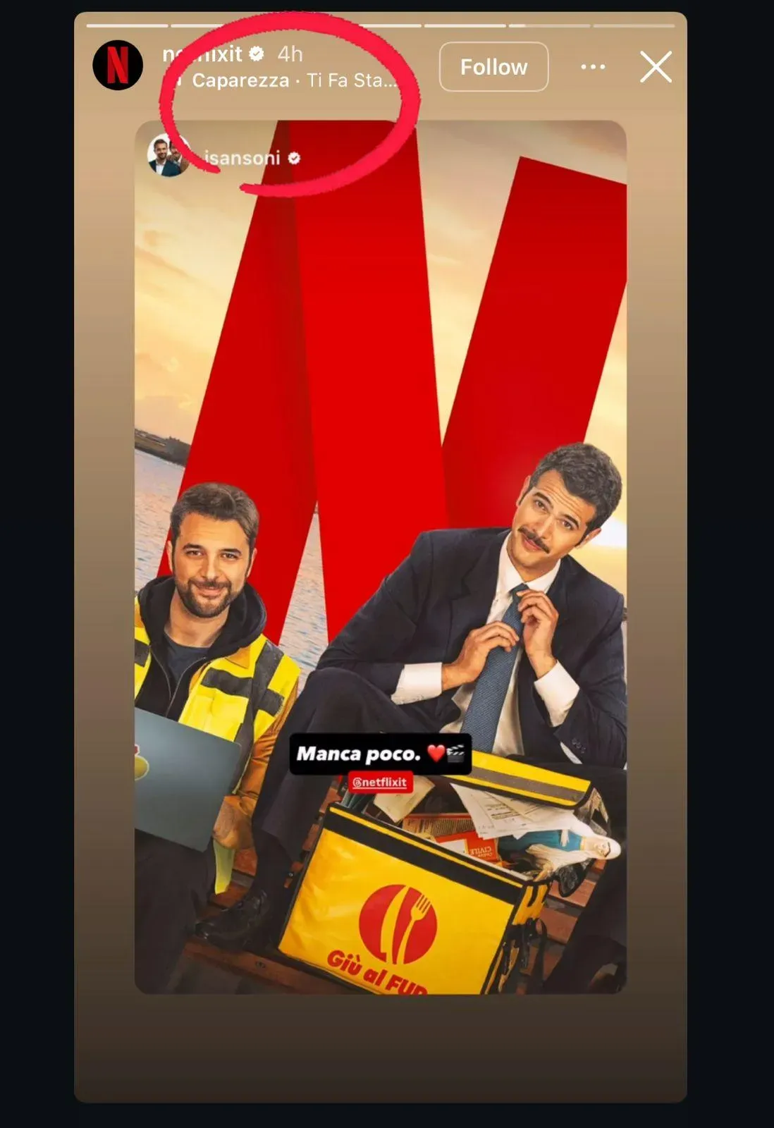 Reposting story with music stickers